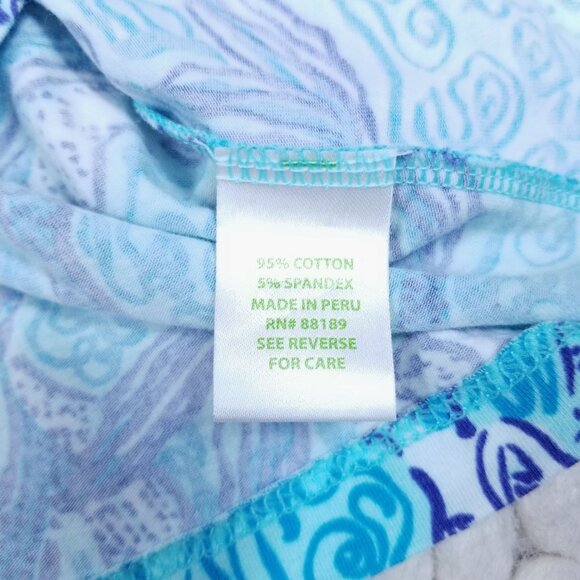 Lilly Pulitzer Short Sleeve Tee Nice Tail Mermaids Blue Sz Extra Small - Picture 8 of 9